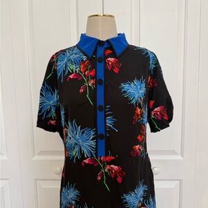 Diane Von Furstenberg Silk Blend Floral Midi Dress